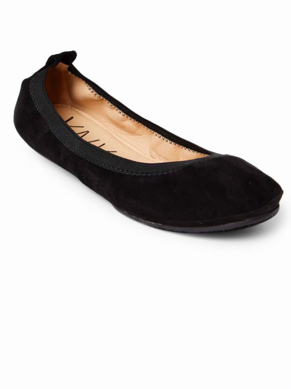 Yosi New York YNY Lexington Foldable Ballet Flats Shoes Black Microsuede